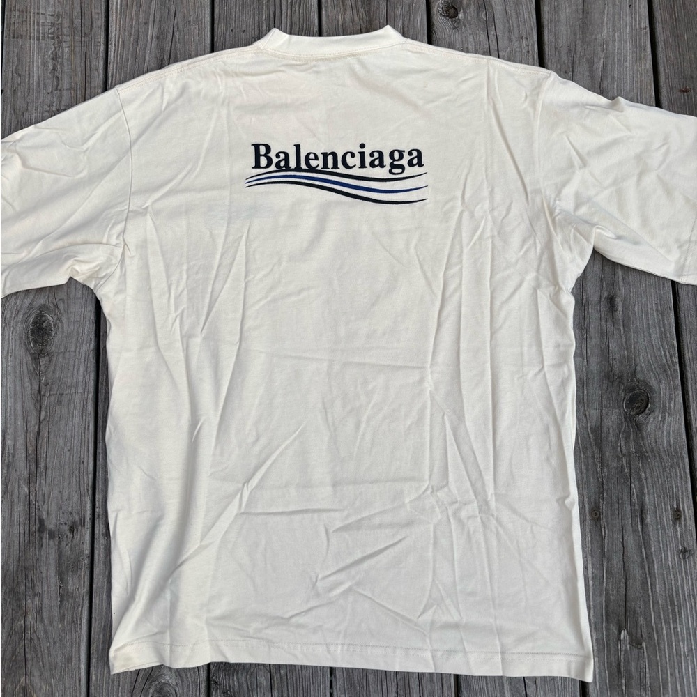 Balenciaga Campaign Logo Embroidered Tee Shirt